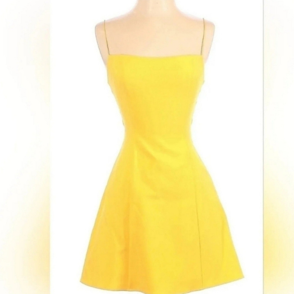 LIKELY Carter Spaghetti-Strap Mini A-Line Dress yellow 4